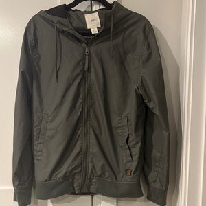 H&M Mens Olive Windbreaker Jacket Size Small